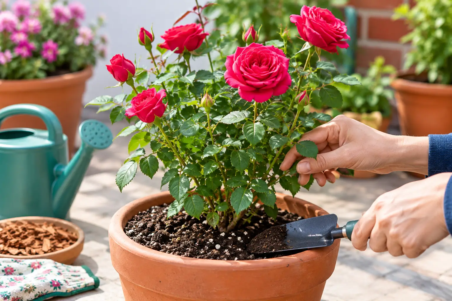 Give Extra Attention to Roses in Containers